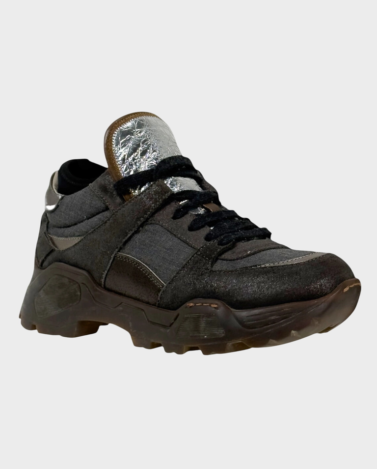 Brązowo-grafitowe sneakersy