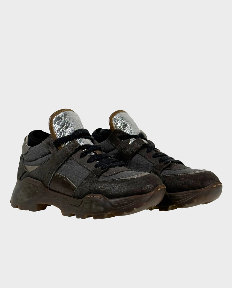 Brązowo-grafitowe sneakersy