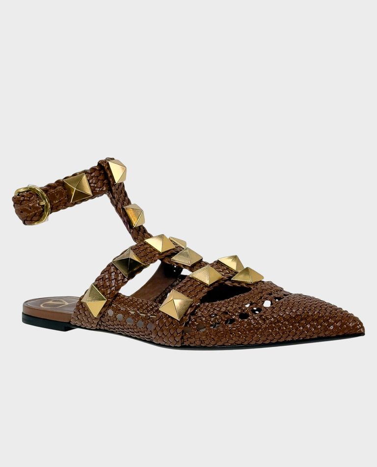 Brązowe skórzane sandały