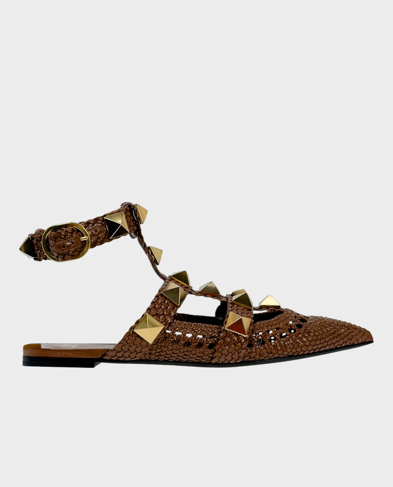 Brązowe skórzane sandały