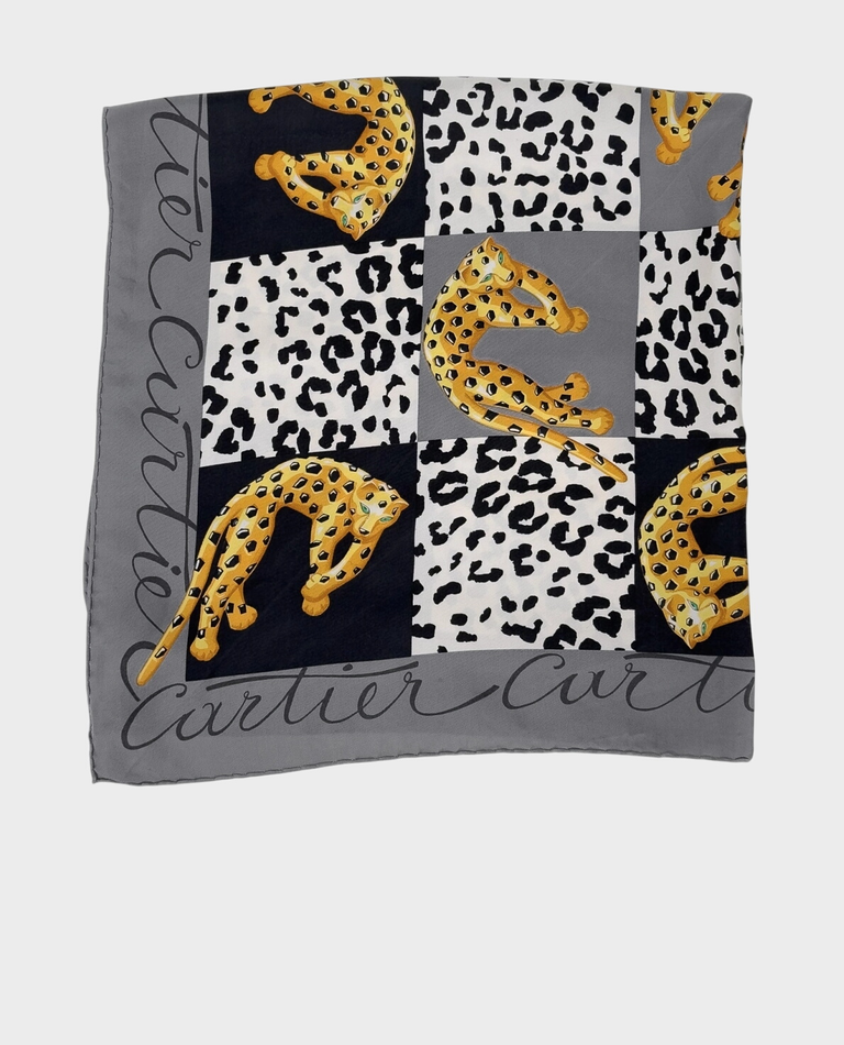 Szara jedwabna apaszka