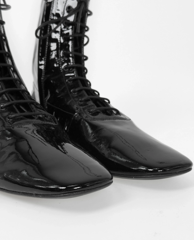 Czarne skórzane botki - Image #2