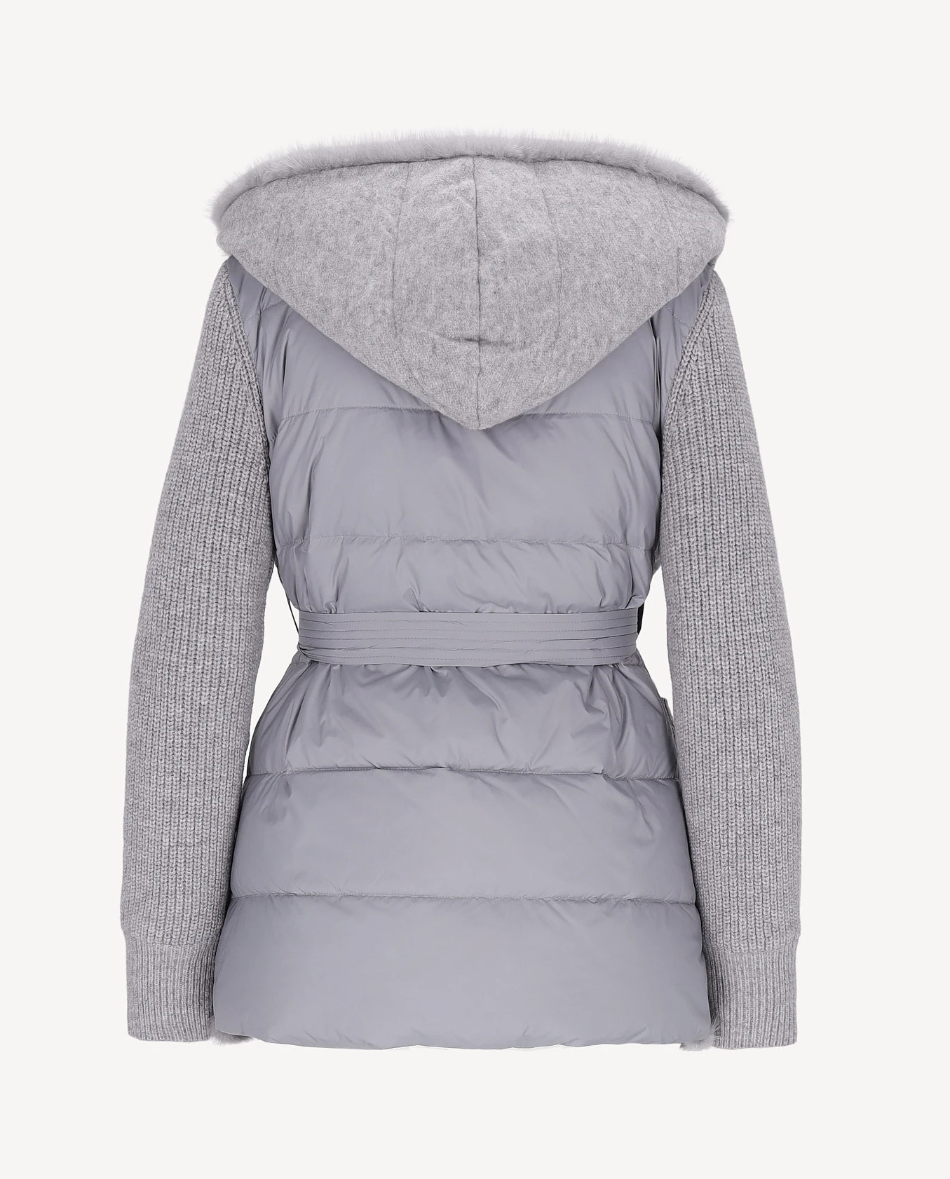 Szara wełniana kurtka z kapturem Aspen - Image #2