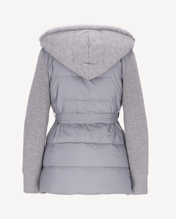 Szara wełniana kurtka z kapturem Aspen - Image #2