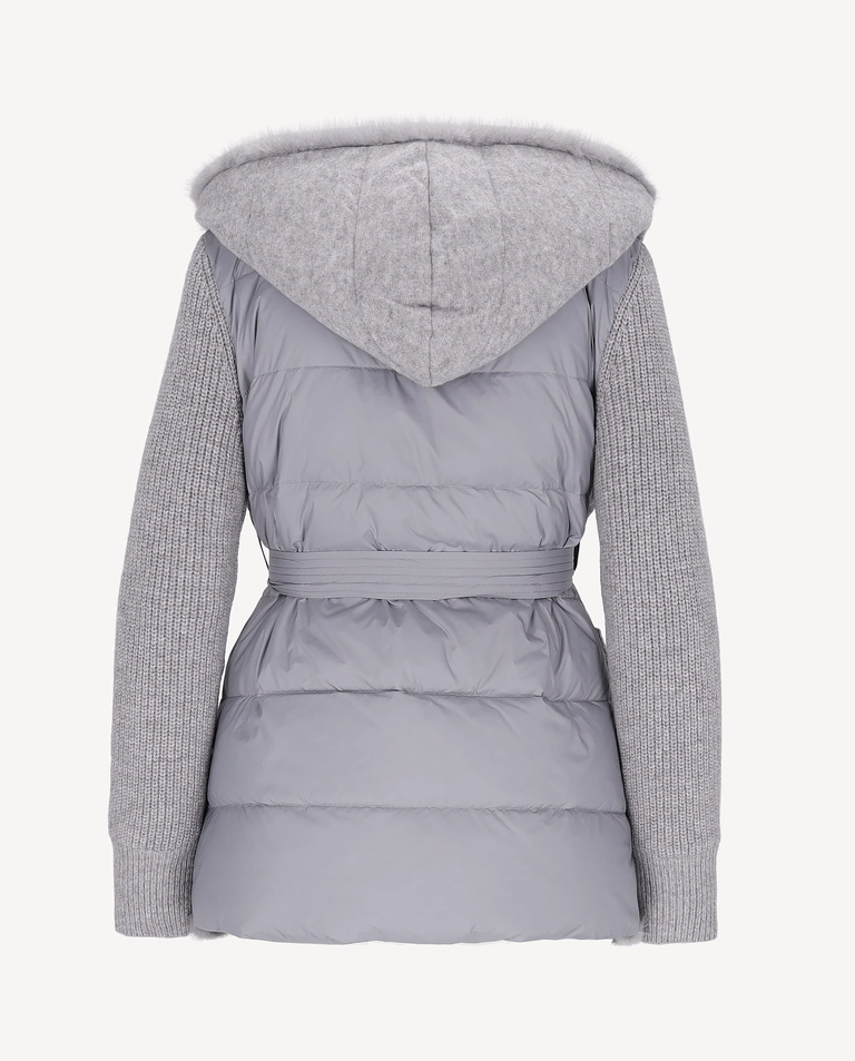 Szara wełniana kurtka z kapturem Aspen - Image #2