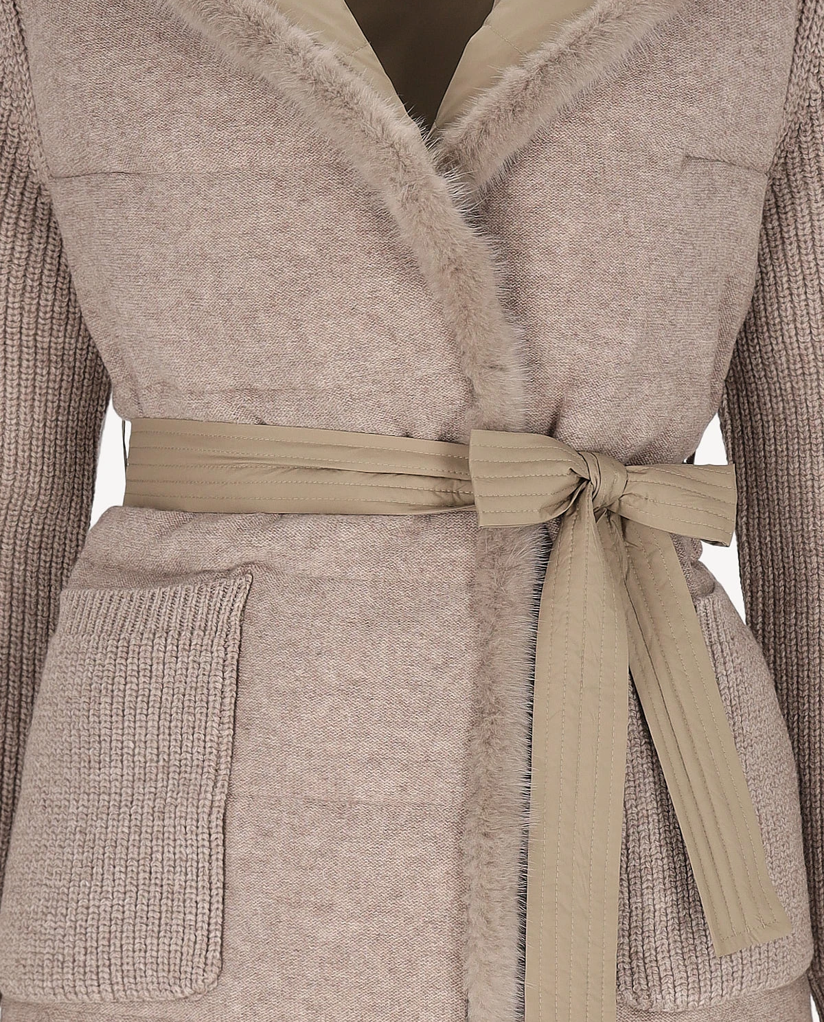 Beżowa wełniana kurtka z kapturem Aspen - Image #2