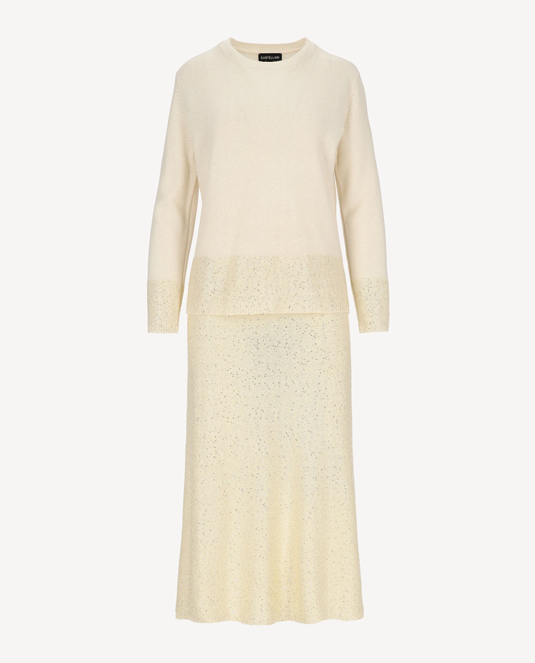 Kremowy komplet z wełny Cristallo - Image #2