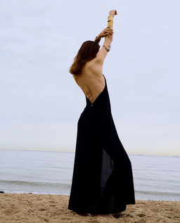 Czarna sukienka z lnu Nomada - Image #3