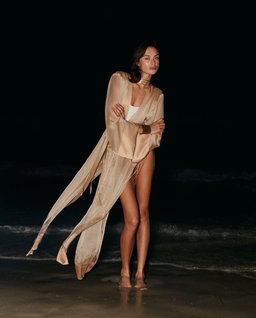 Szampańskie kimono z organzy Khaa - Image #1