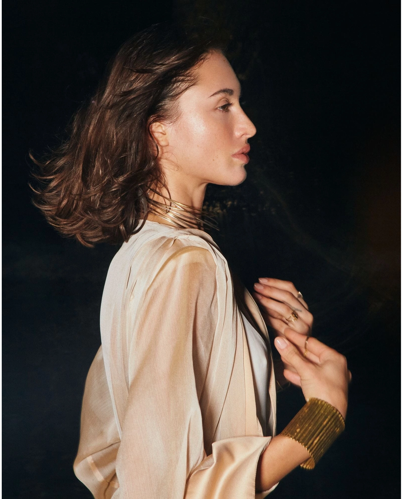 Szampańskie kimono z organzy Khaa - Image #3