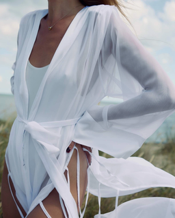 Białe kimono z organzy Khaa - Image #3