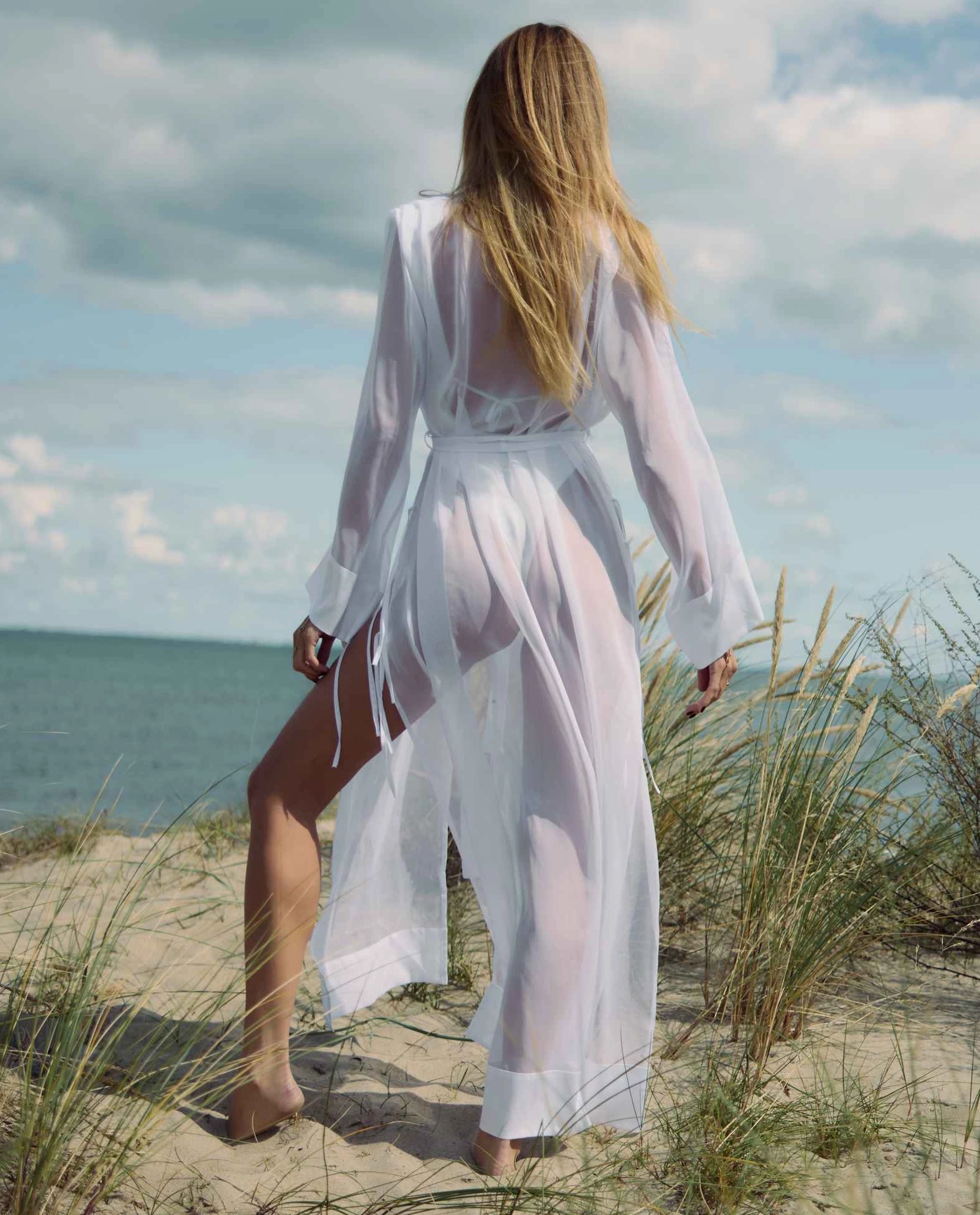 Białe kimono z organzy Khaa - Image #2