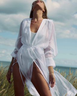 Białe kimono z organzy Khaa - Image #1