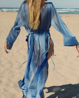 Niebieskie kimono z organzy Khaa - Image #2