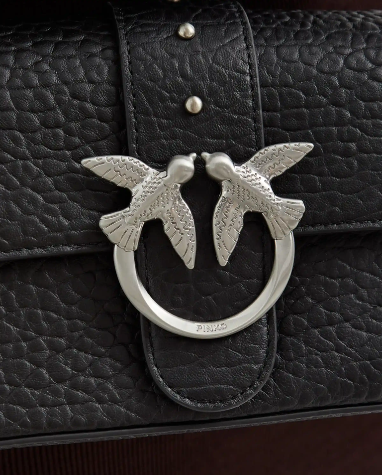 Czarna skórzana torebka mini Love Bag Slouchy - Image #2