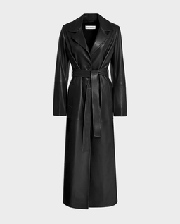 Czarny skórzany trencz Scarlett - Image #1