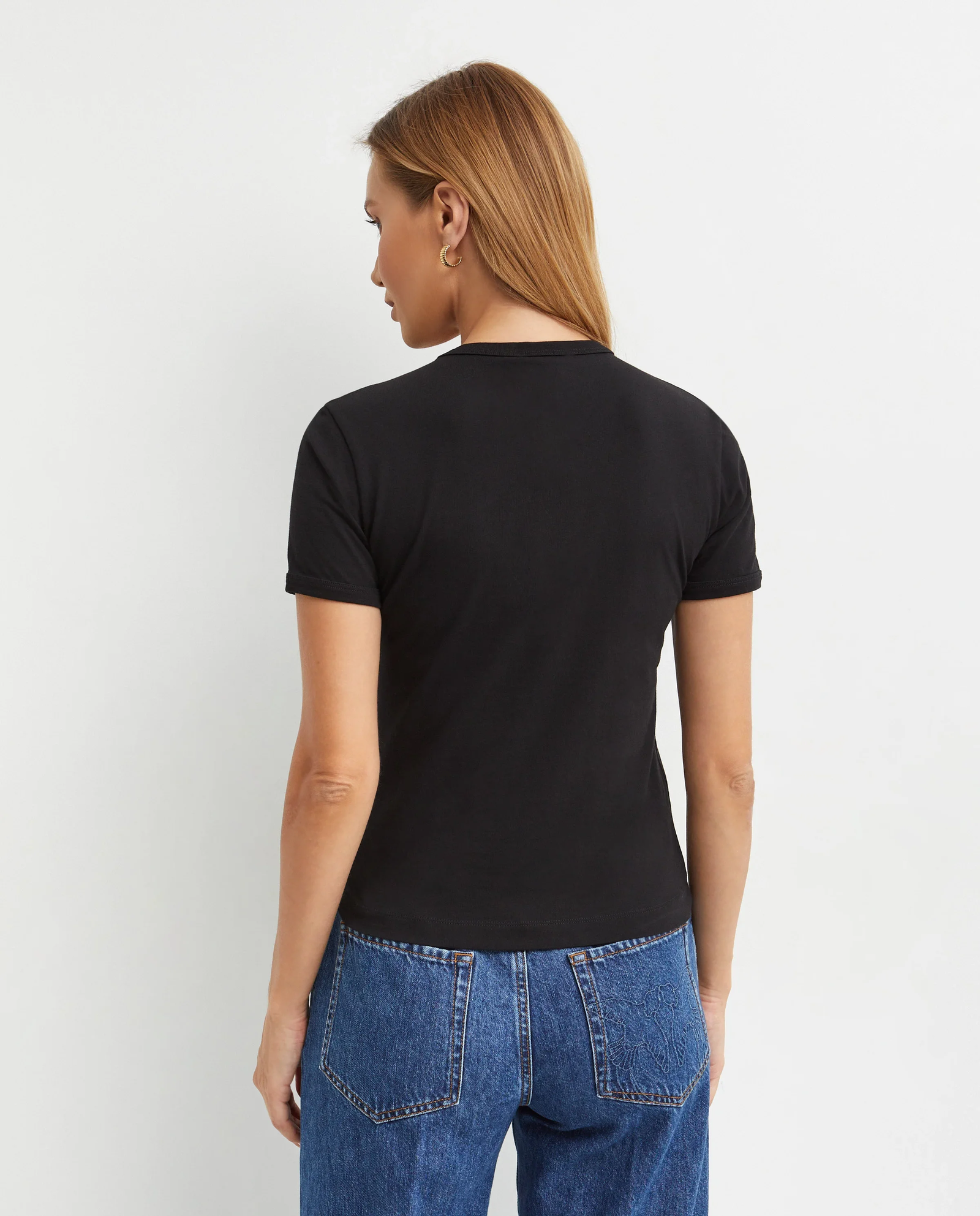 Czarny t-shirt z kontrastowym logo - Image #1