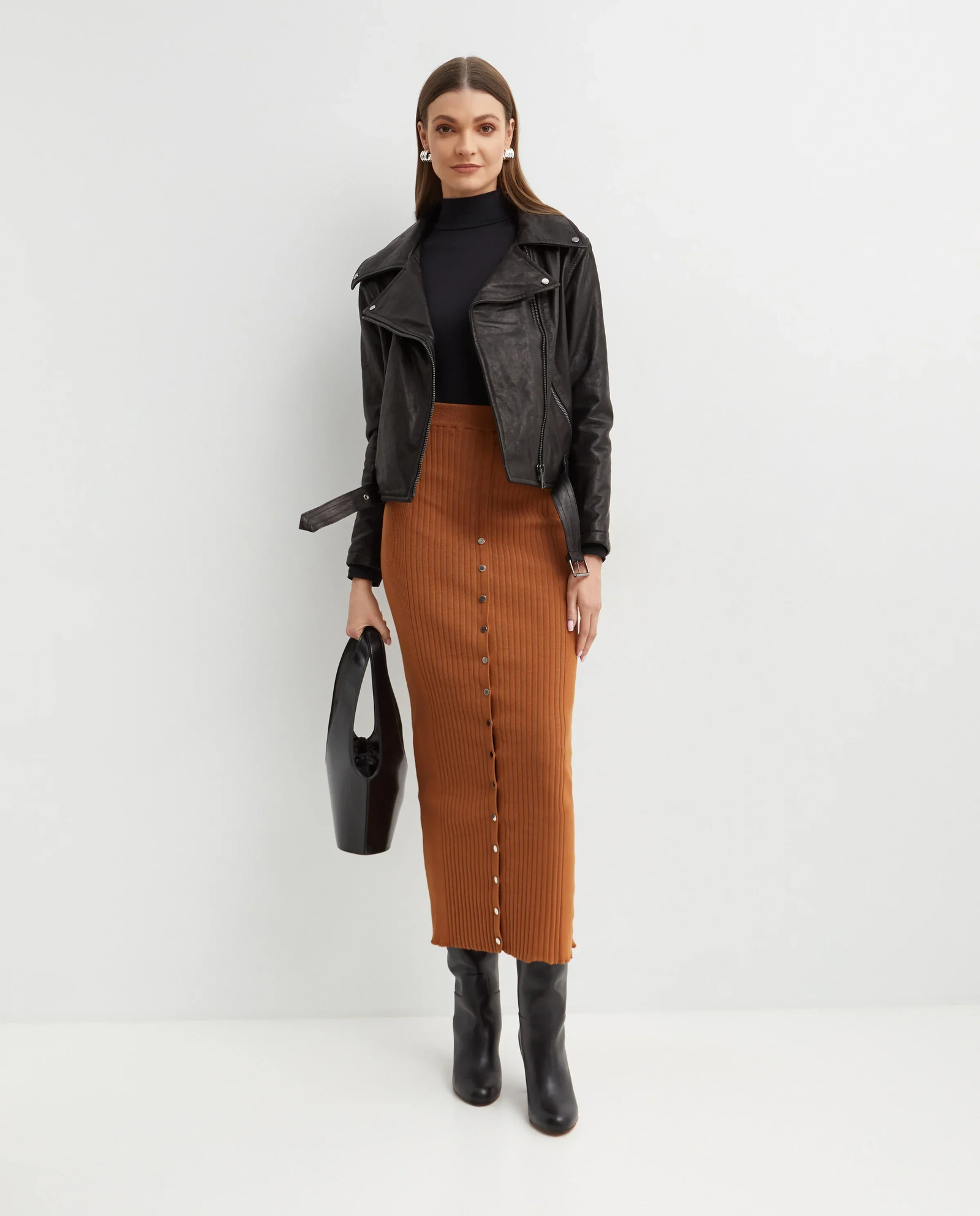 Czarna kurtka skórzana Valery - Image #2