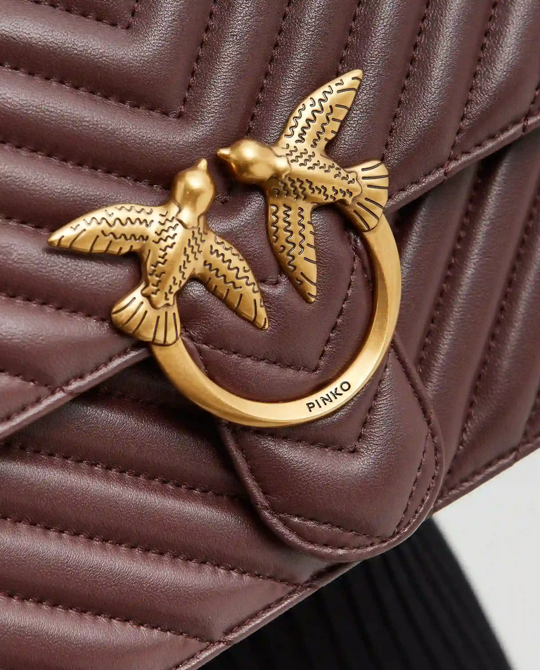 Bordowa pikowana torebka Classic Love One Chevron - Image #2