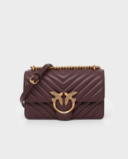 Bordowa pikowana torebka Classic Love One Chevron - Image #0