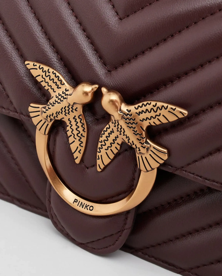 Bordowa pikowana torebka Classic Love One Chevron - Image #4