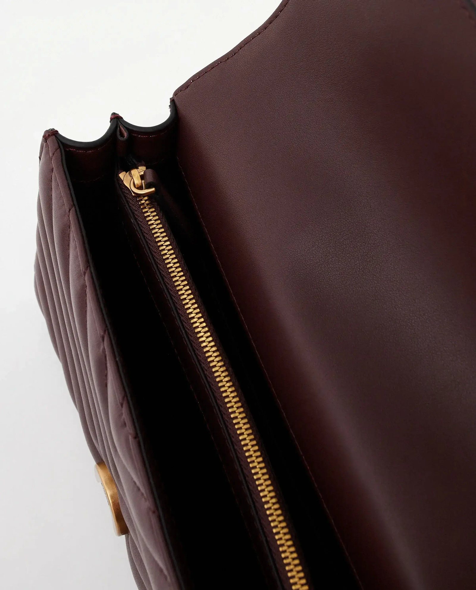 Bordowa pikowana torebka Classic Love One Chevron - Image #5