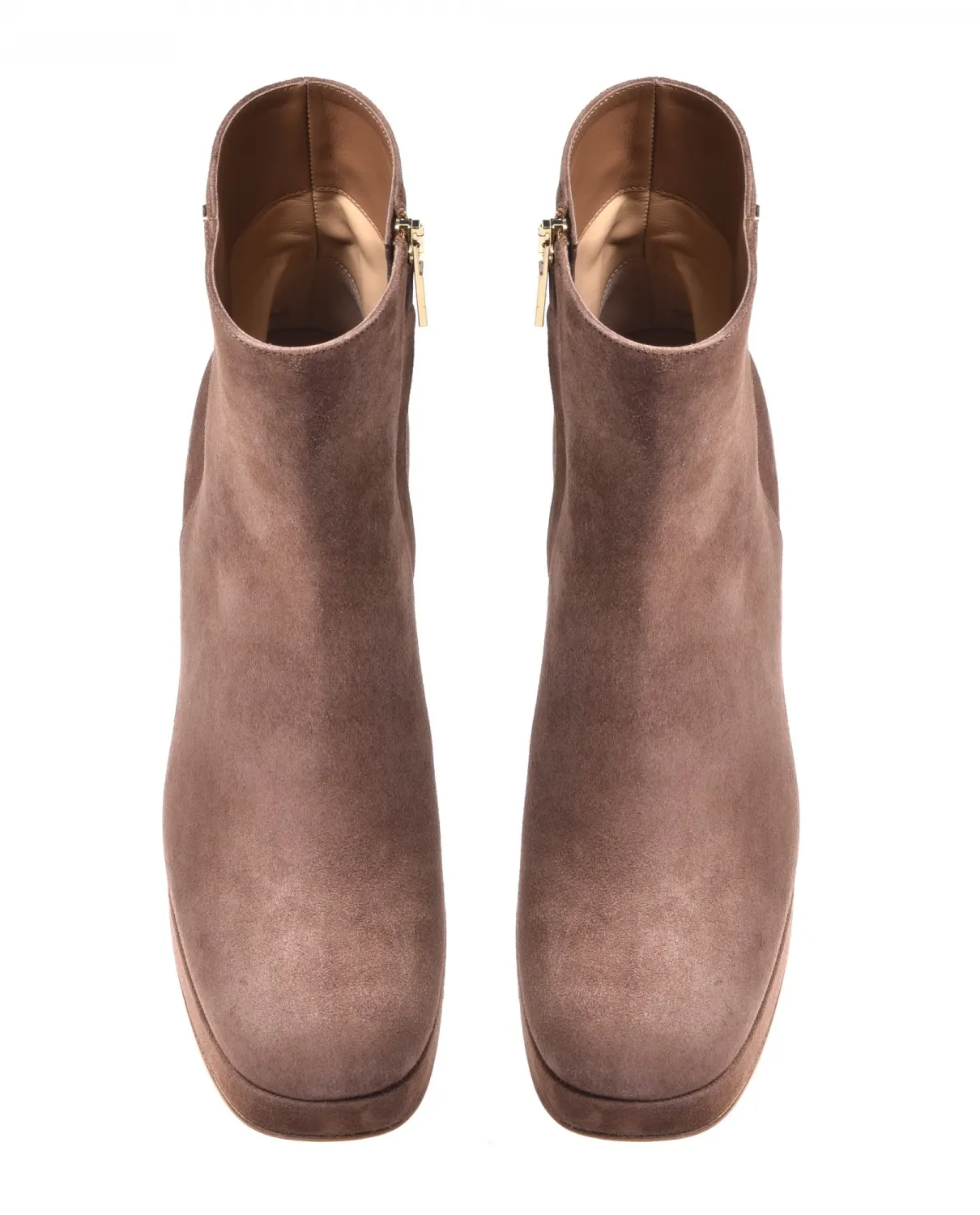 Zamszowe botki z ozdobnym obcasem - Image #3