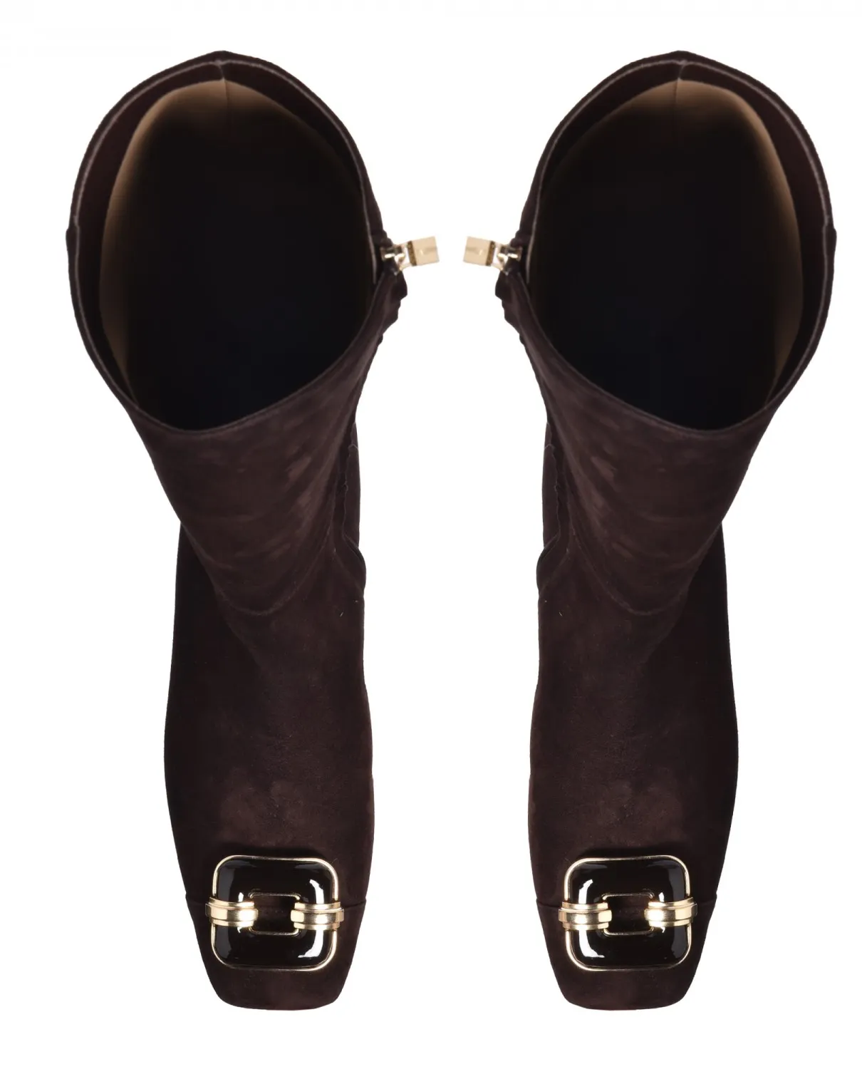 Czekoladowe kozaki z ozdobną aplikacją - Image #3