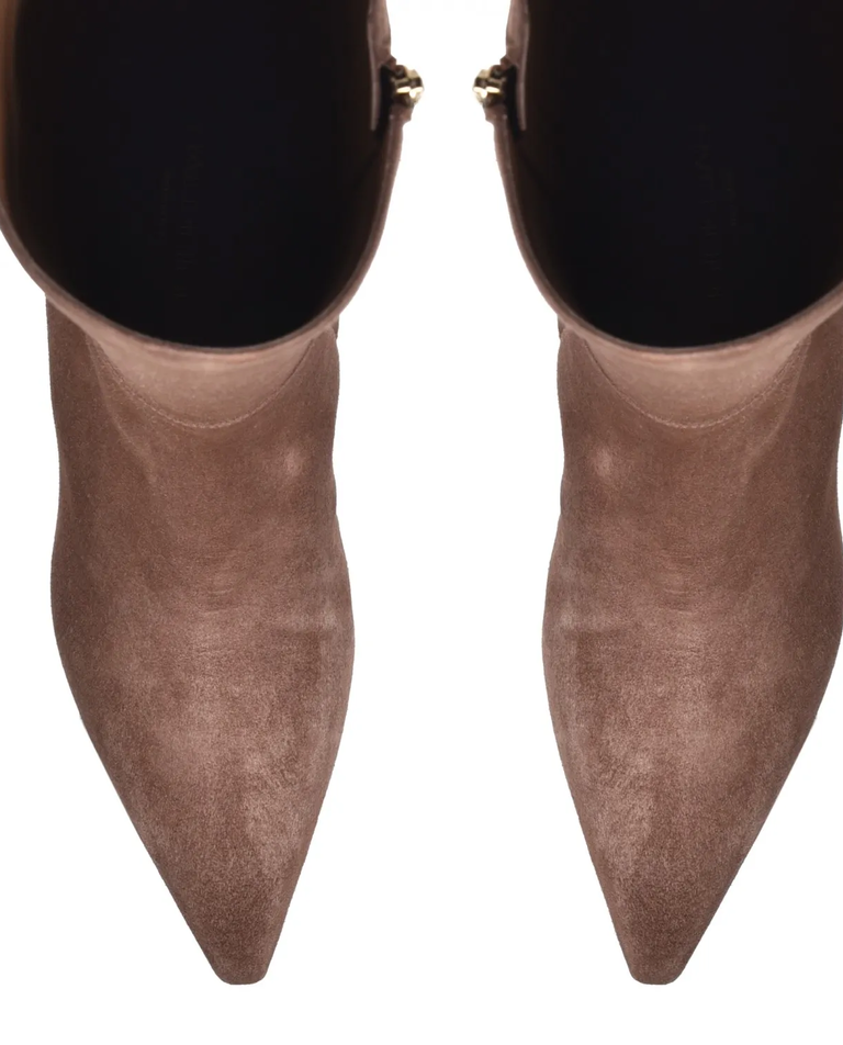 Zamszowe kozaki na szpilce - Image #3