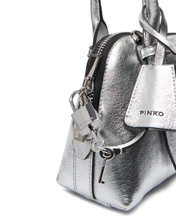 Srebrna torebka Bowling Bag Zip Mini Pelle - Image #2