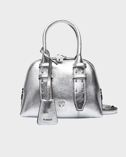 Srebrna torebka Bowling Bag Zip Mini Pelle - Image #0