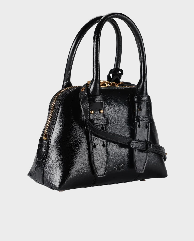 Czarna skórzana torebka Bowling Bag Zip Mini - Image #1