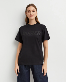 Czarna koszulka Mugler Logo T-Shirt - Image #0