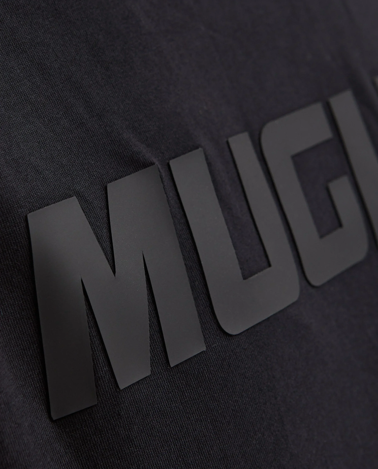 Czarna koszulka Mugler Logo T-Shirt - Image #6