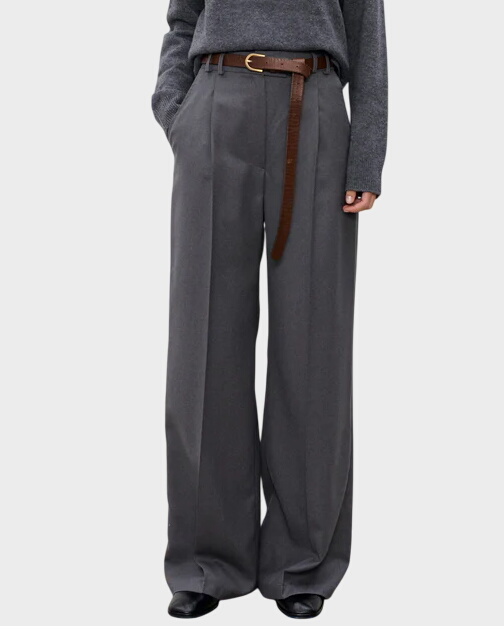 Szare wełniane spodnie Paul