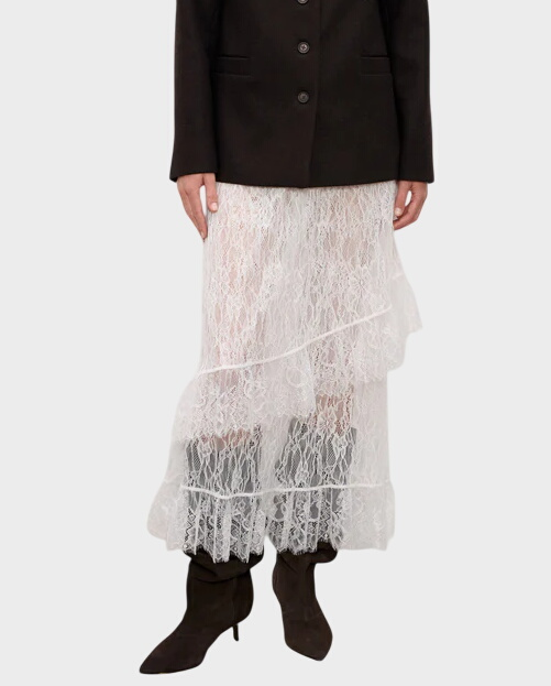 Biała spódnica z koronki Rome