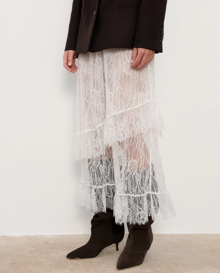 Biała spódnica z koronki Rome - Image #1