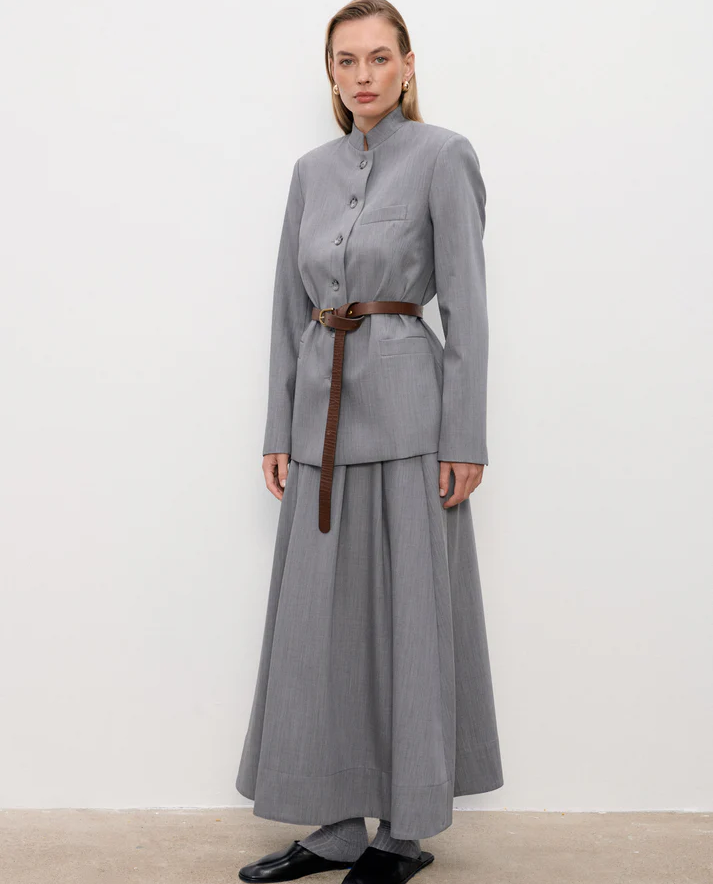 Szara wełniana spódnica Kristen - Image #1