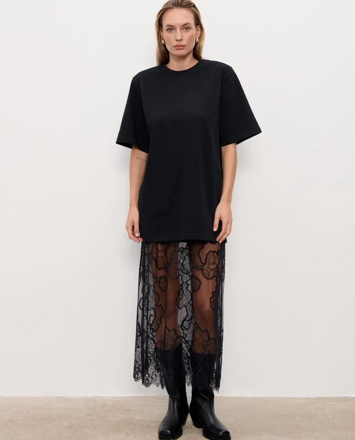 Czarny bawełniany T-shirt Mess