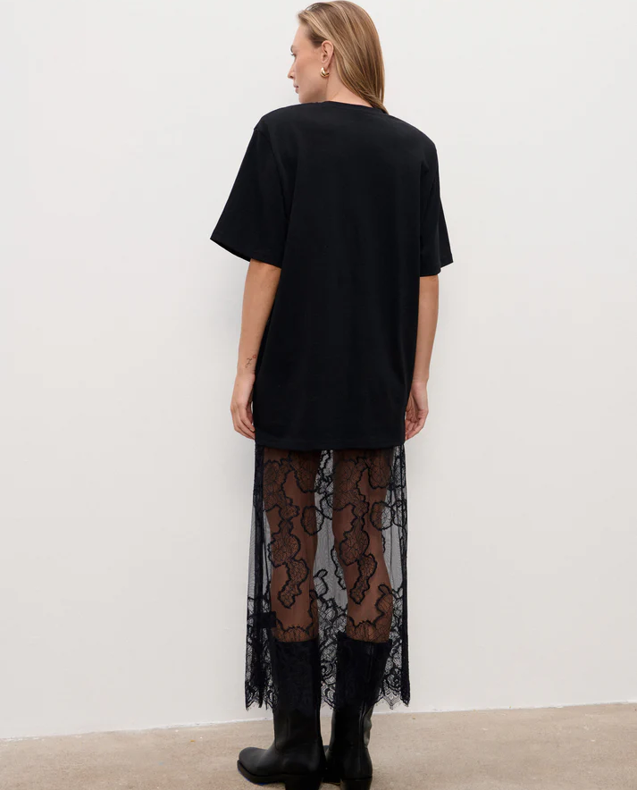 Czarny bawełniany T-shirt Mess - Image #2