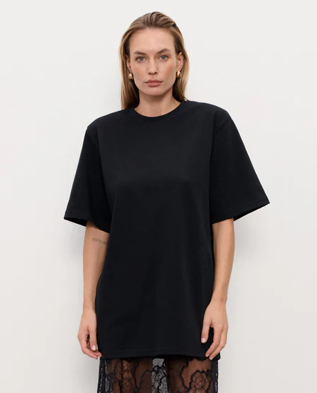 Czarny bawełniany T-shirt Mess