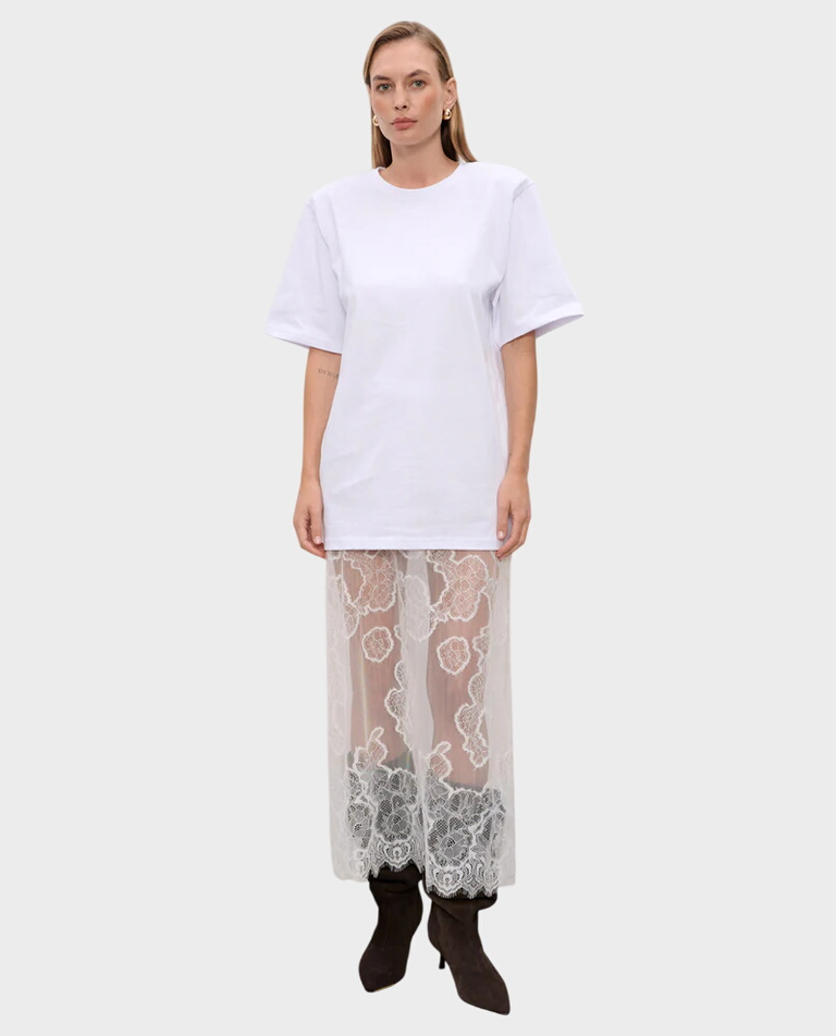 Biały bawełniany T-shirt Mess