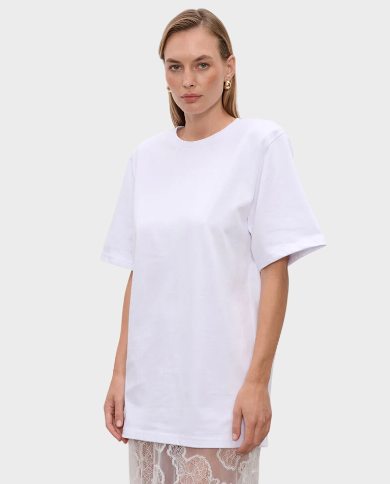 Biały bawełniany T-shirt Mess