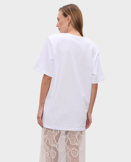 Biały bawełniany T-shirt Mess - Image #2