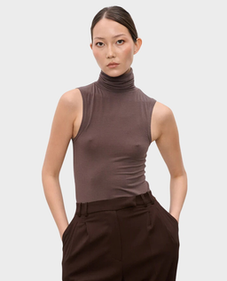 Brązowy top z golfem Charly - Image #0