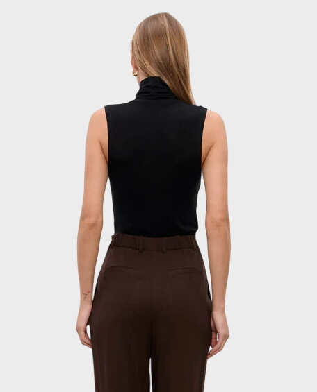 Czarny top z golfem Charly - Image #2