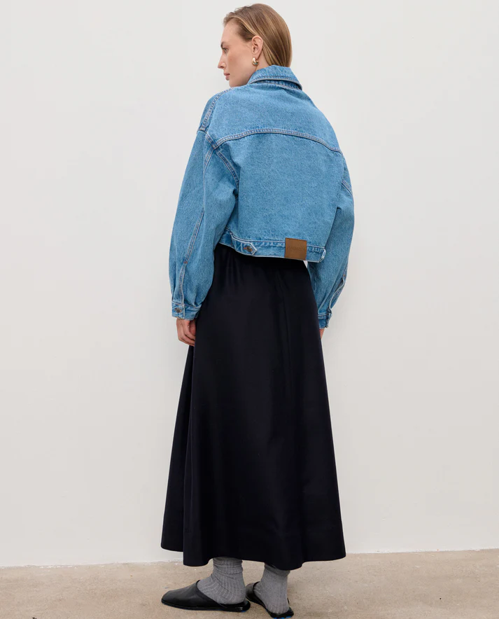 Granatowa wełniana spódnica Kristen - Image #3