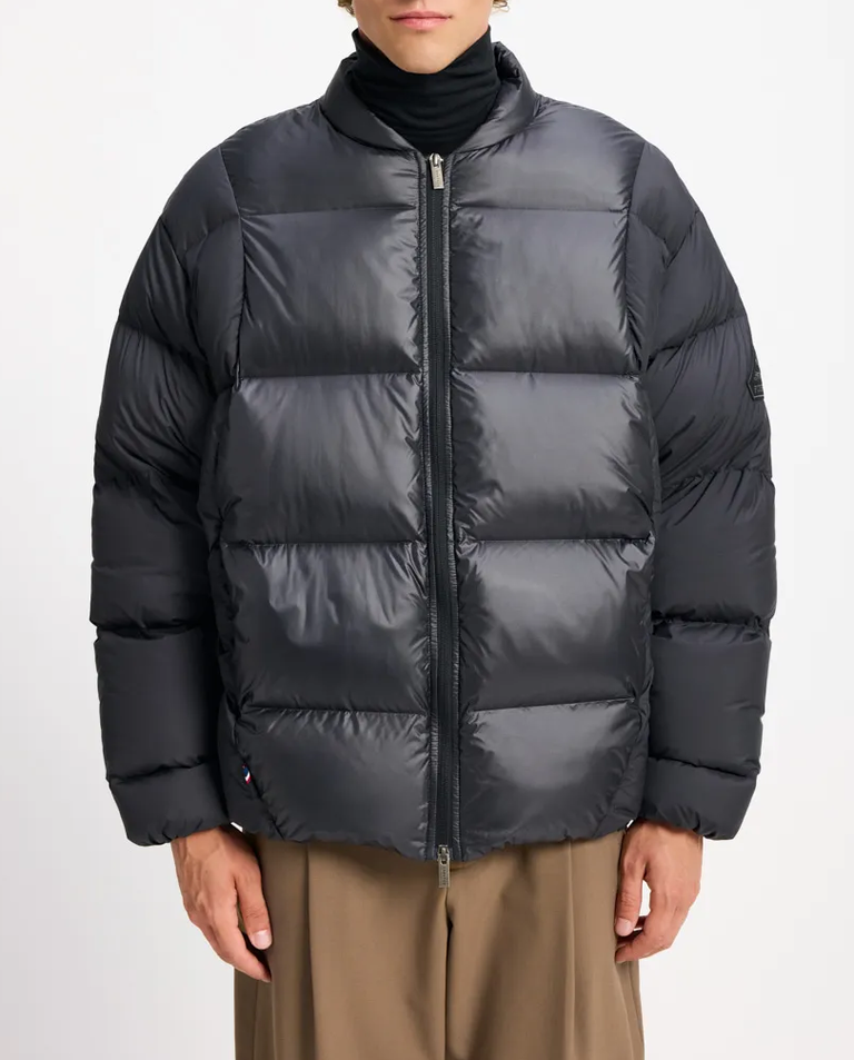 Czarna pikowana kurtka puchowa