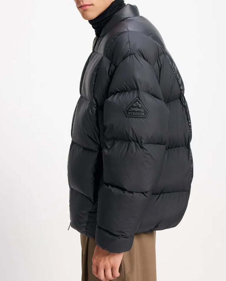 Czarna pikowana kurtka puchowa - Image #3