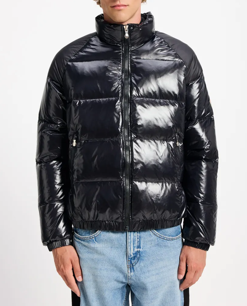 Czarna pikowana kurtka puchowa - Image #0